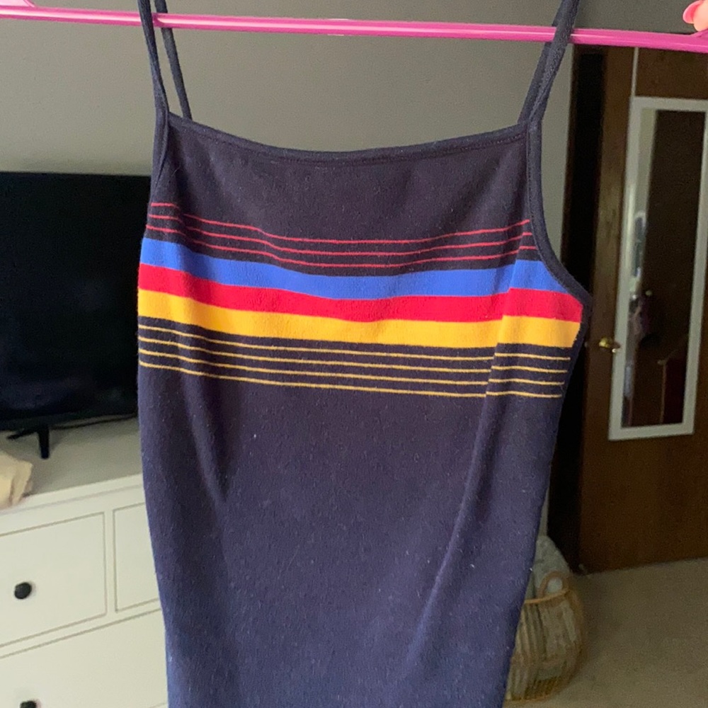 Garage Navy with Red Blue Yellow Lines Tank